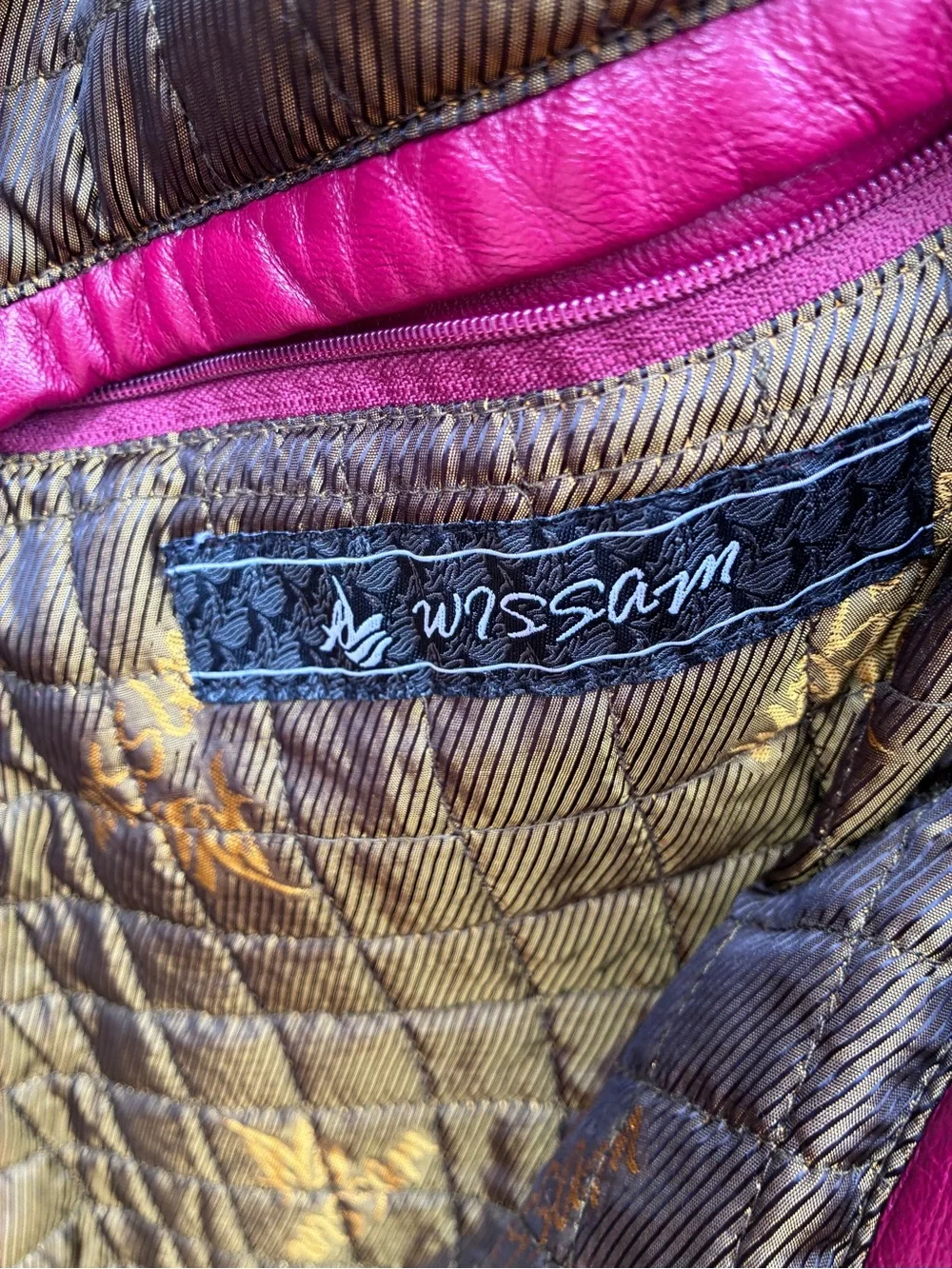 Wissam Red Leather King Tut 90s Vintage Bomber Jacker 54